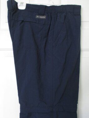 Columbia Omni-Shade Mens Navy Nylon Convertible Pant/zip off Short- Size 38Wx32L